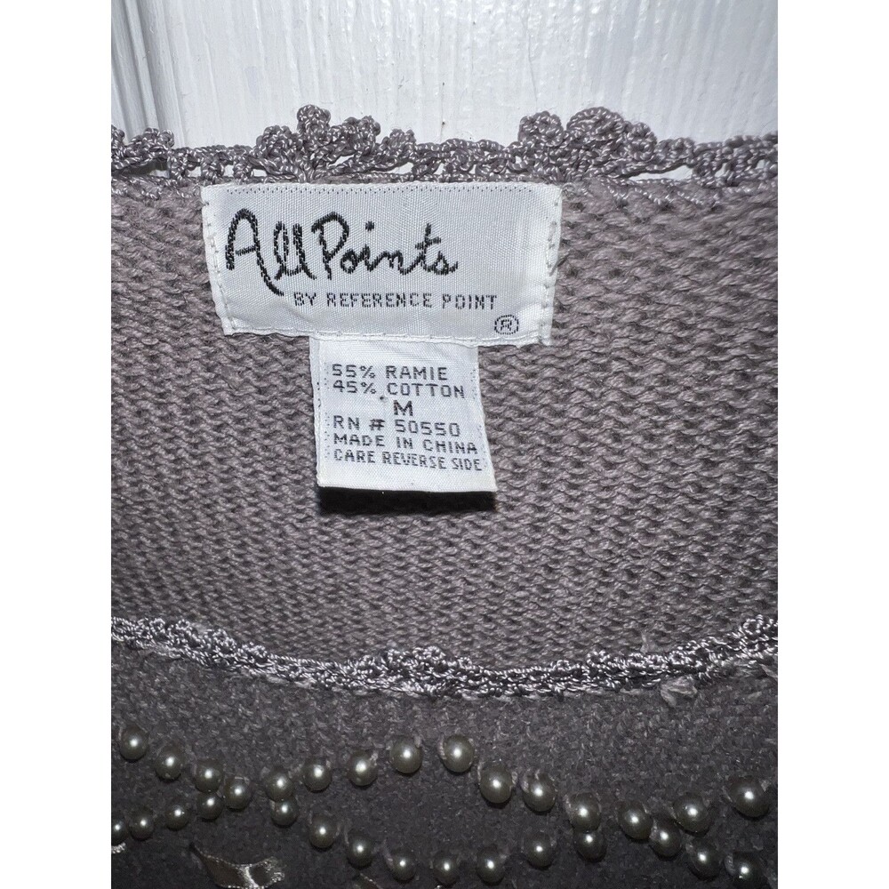 All Points By Reference Points Sweater M Grey Bea… - image 2